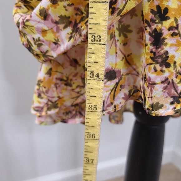 ASTR The Label Dress Floral Ruched Chiffon Mini Dress Woman's Medium - Picture 11 of 11